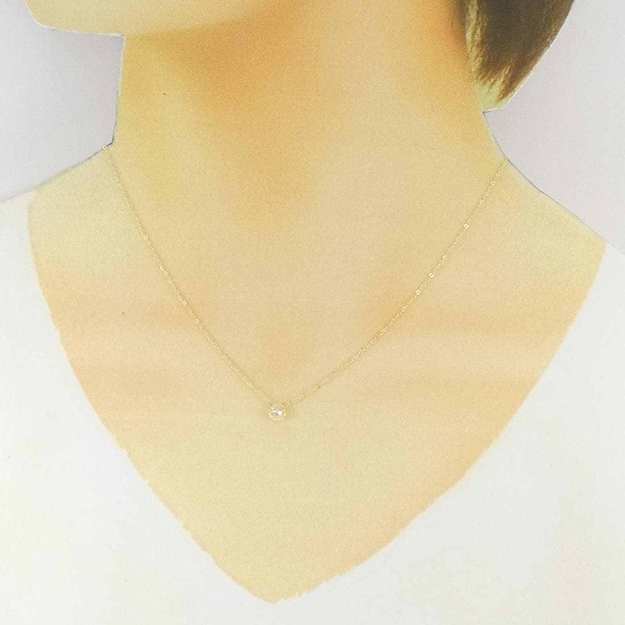750YG ソリティア ダイヤモンド ネックレス 0.139CT
