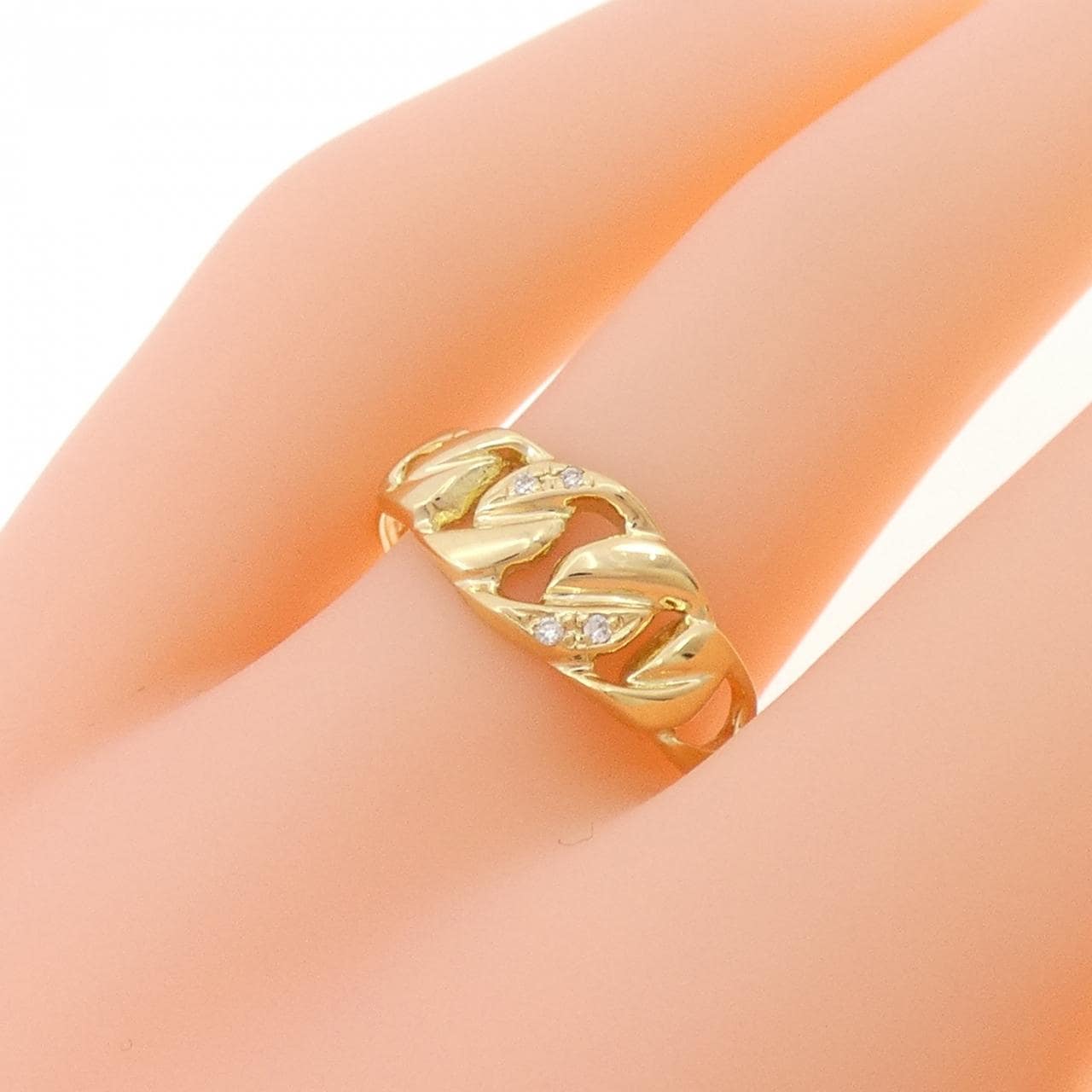 K18YG ダイヤモンド リング 0.02CT