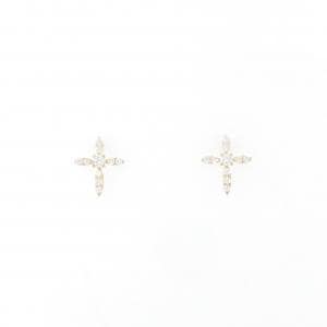 [Remake] K18YG cross Diamond earrings 0.20CT