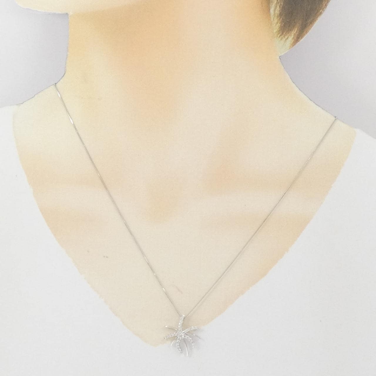 18KWG/K18WG ダイヤモンド ネックレス 0.37CT