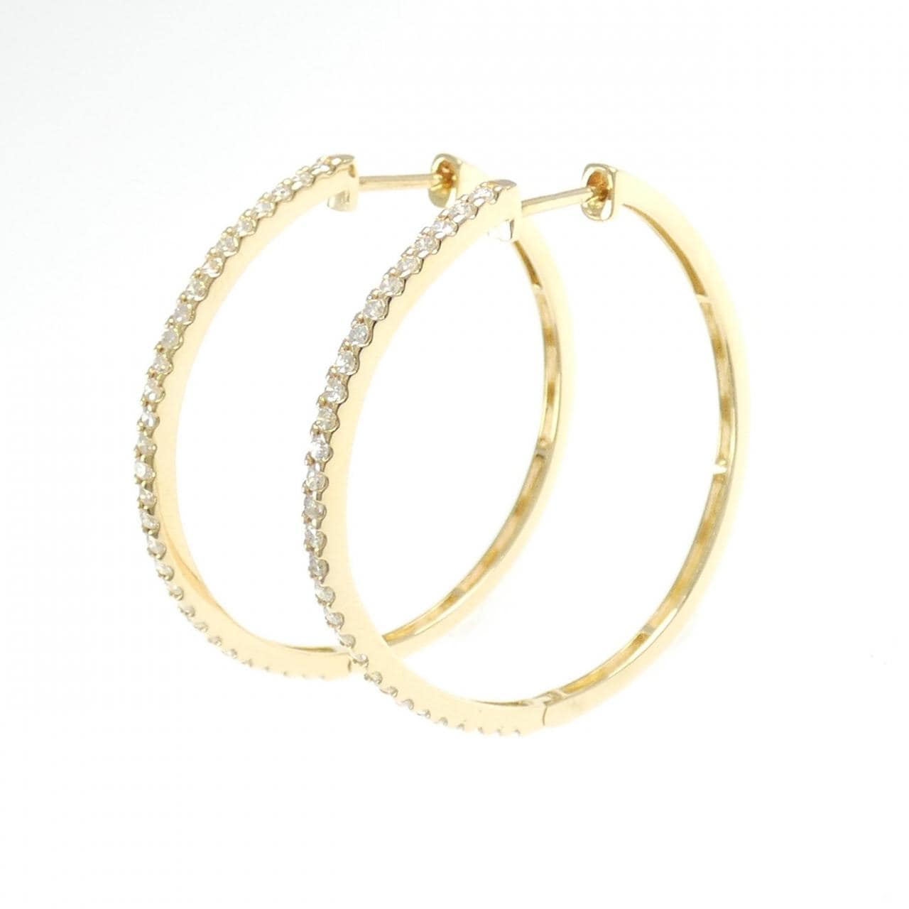 K18YG ダイヤモンド フープ ピアス 0.50CT