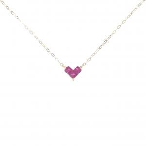 K18PG ハート ルビー ネックレス 0.28CT