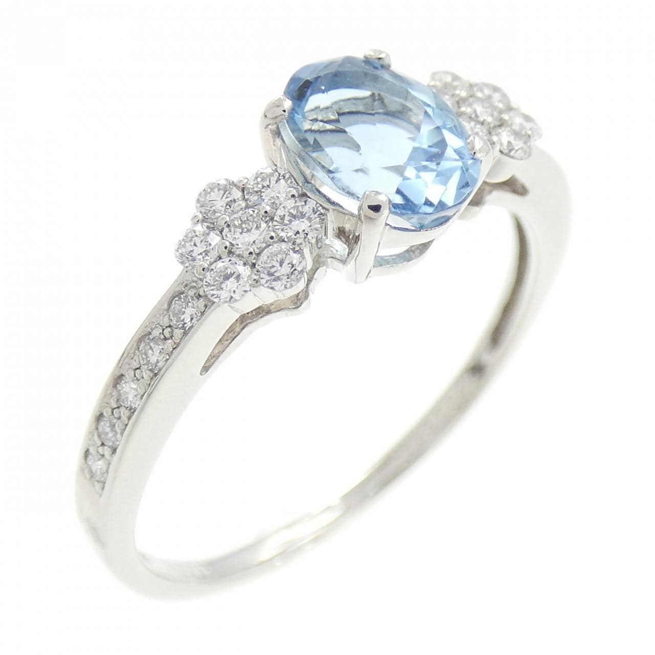 PT900 フラワー アクアマリン リング 0.723CT