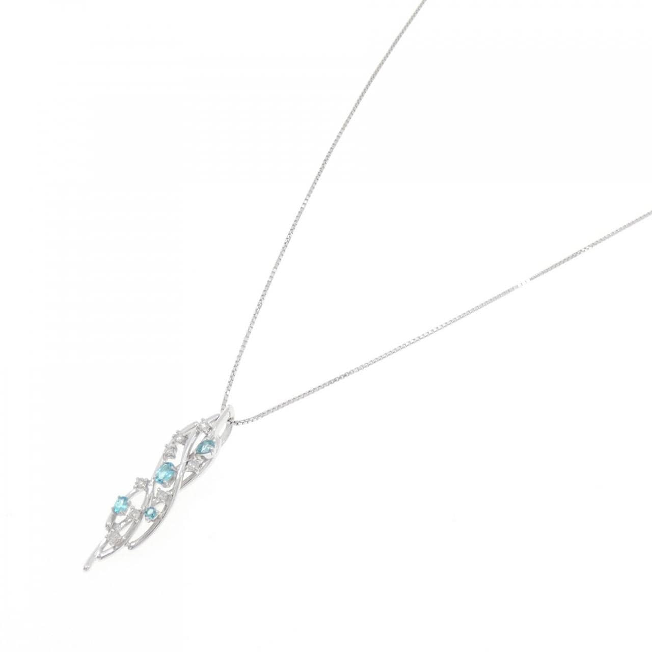K18WG パライバトルマリン ネックレス 0.25CT