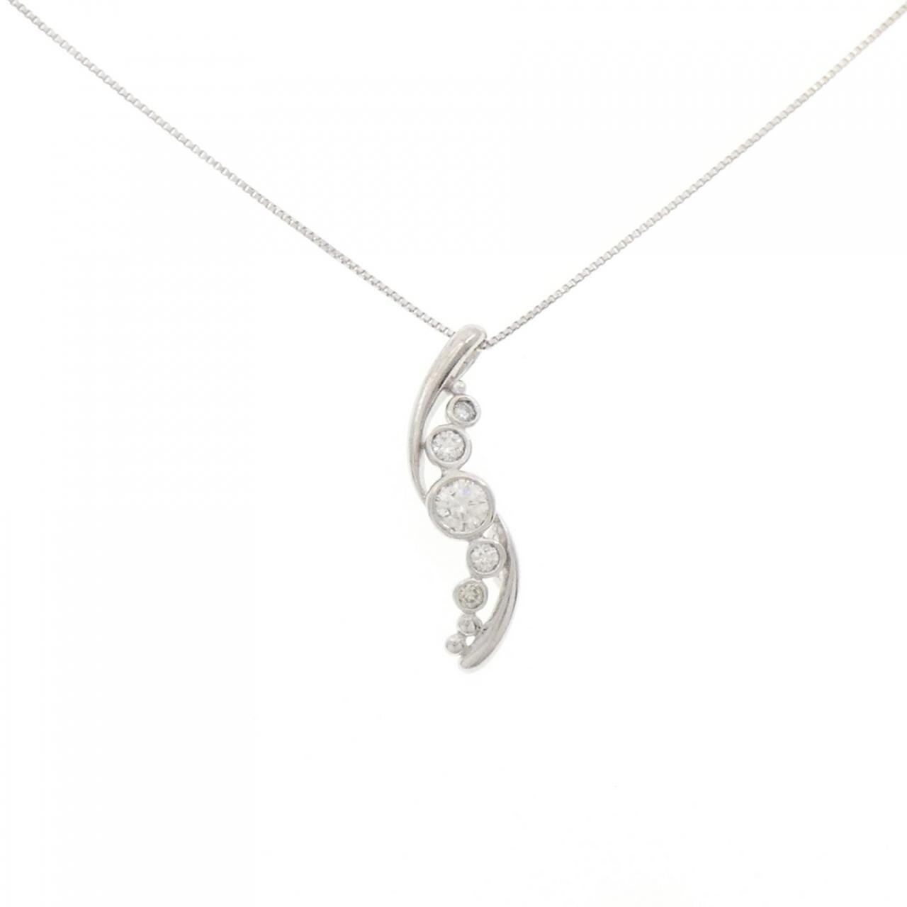 K18WG ダイヤモンド ネックレス 0.22CT