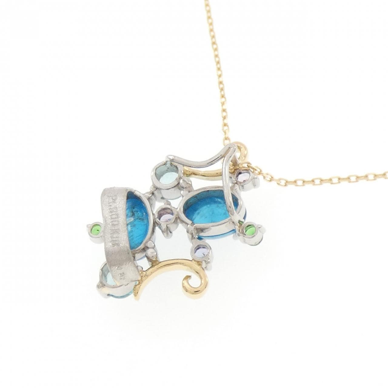 PT900/K18YG アパタイト ネックレス 1.493CT