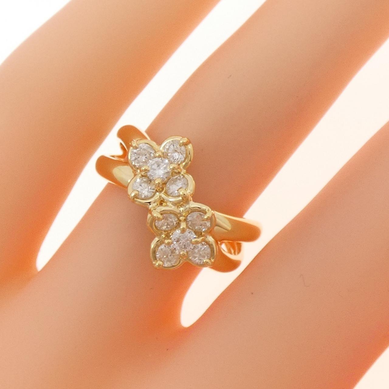 K18YG花朵鑽石戒指0.54CT