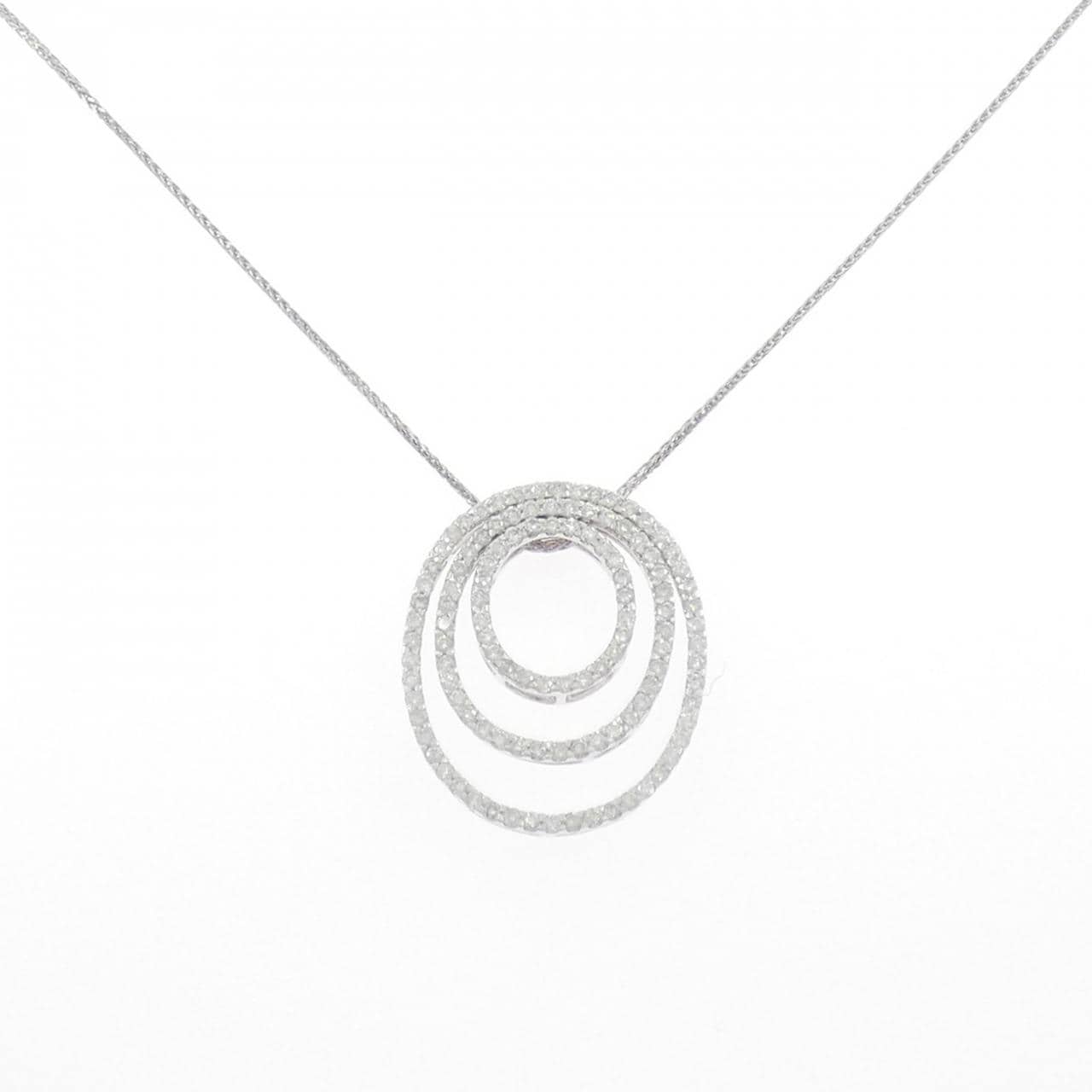 750WG/PT900 ダイヤモンド ネックレス 1.87CT