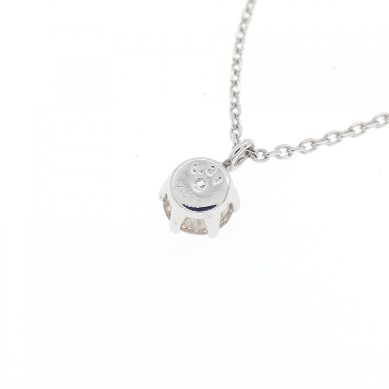 K18WG ソリティア ダイヤモンド ネックレス 0.21CT
