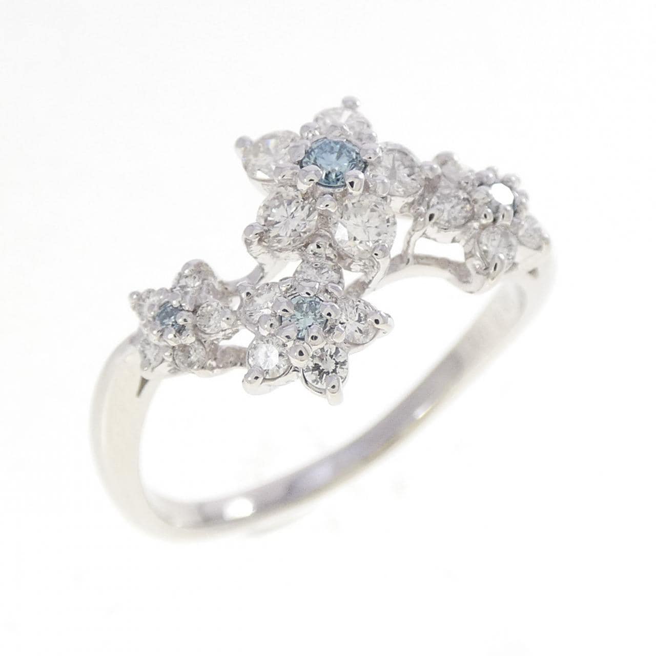 PT900 フラワー ダイヤモンド リング 0.10CT