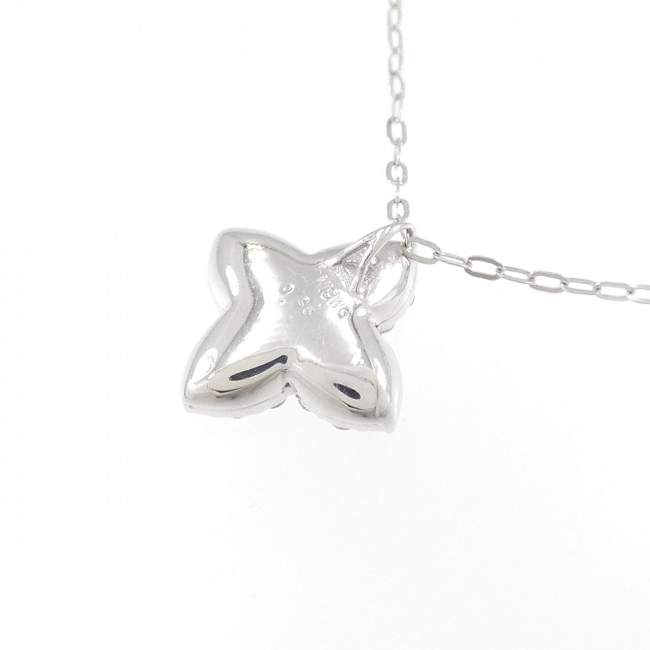 K18WG flower Diamond necklace 0.25CT