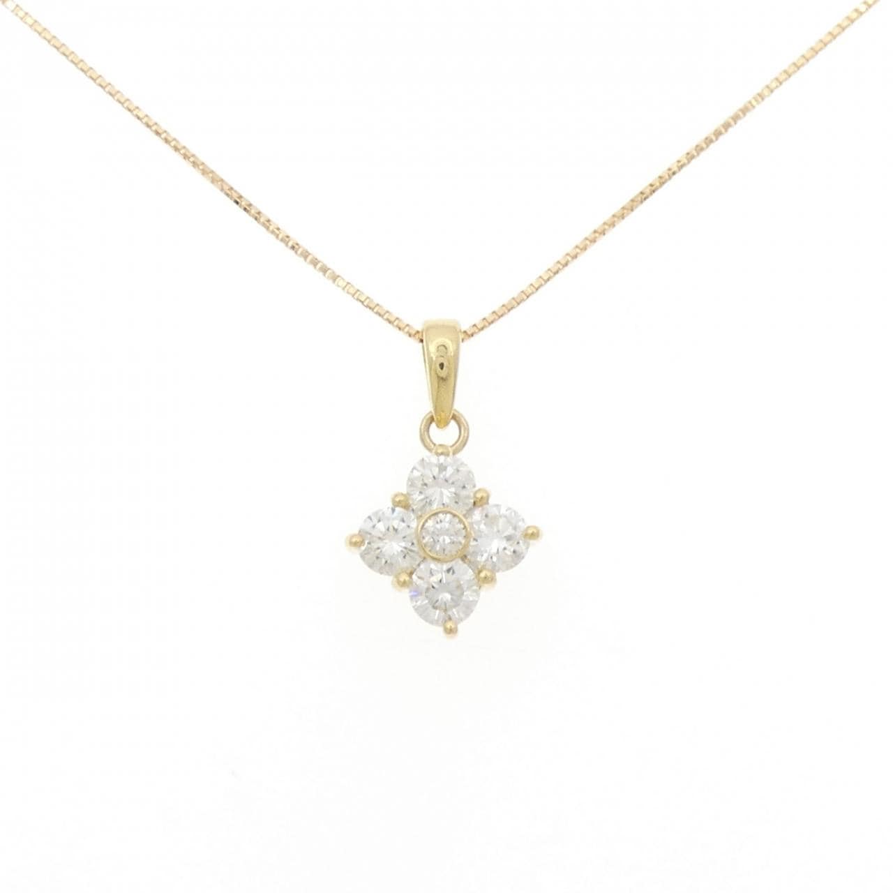 K18YG/K18WG ダイヤモンド ネックレス 1.04CT
