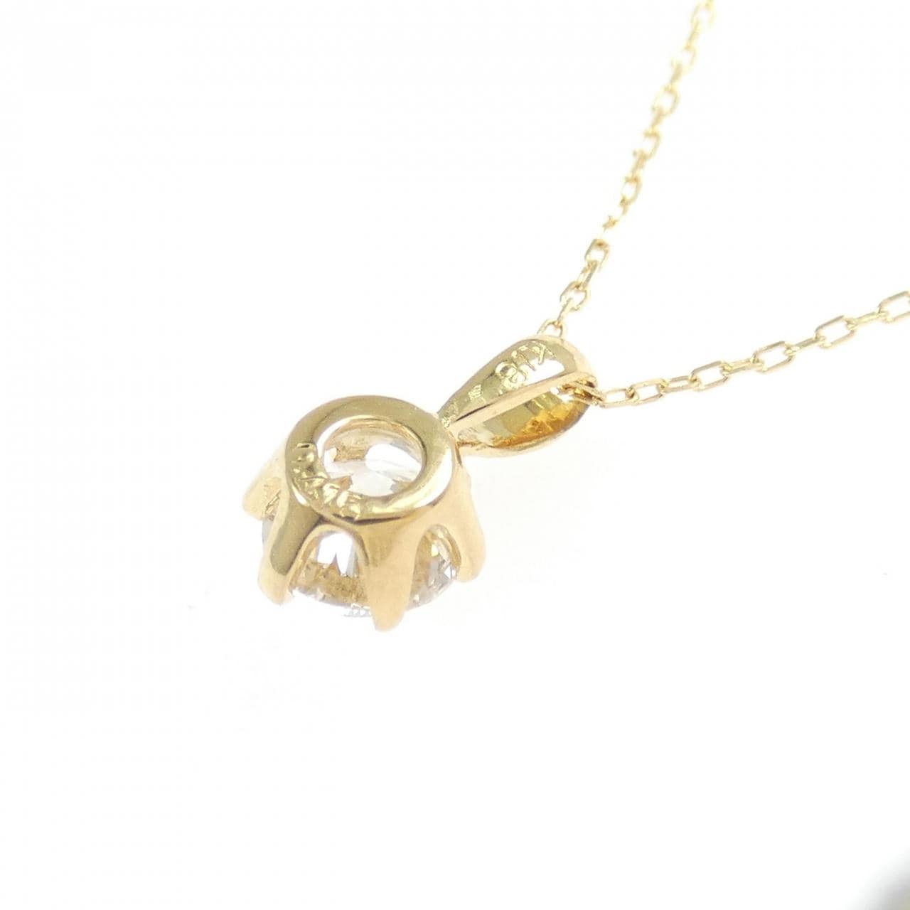 K18YG ソリティア ダイヤモンド ネックレス 0.415CT