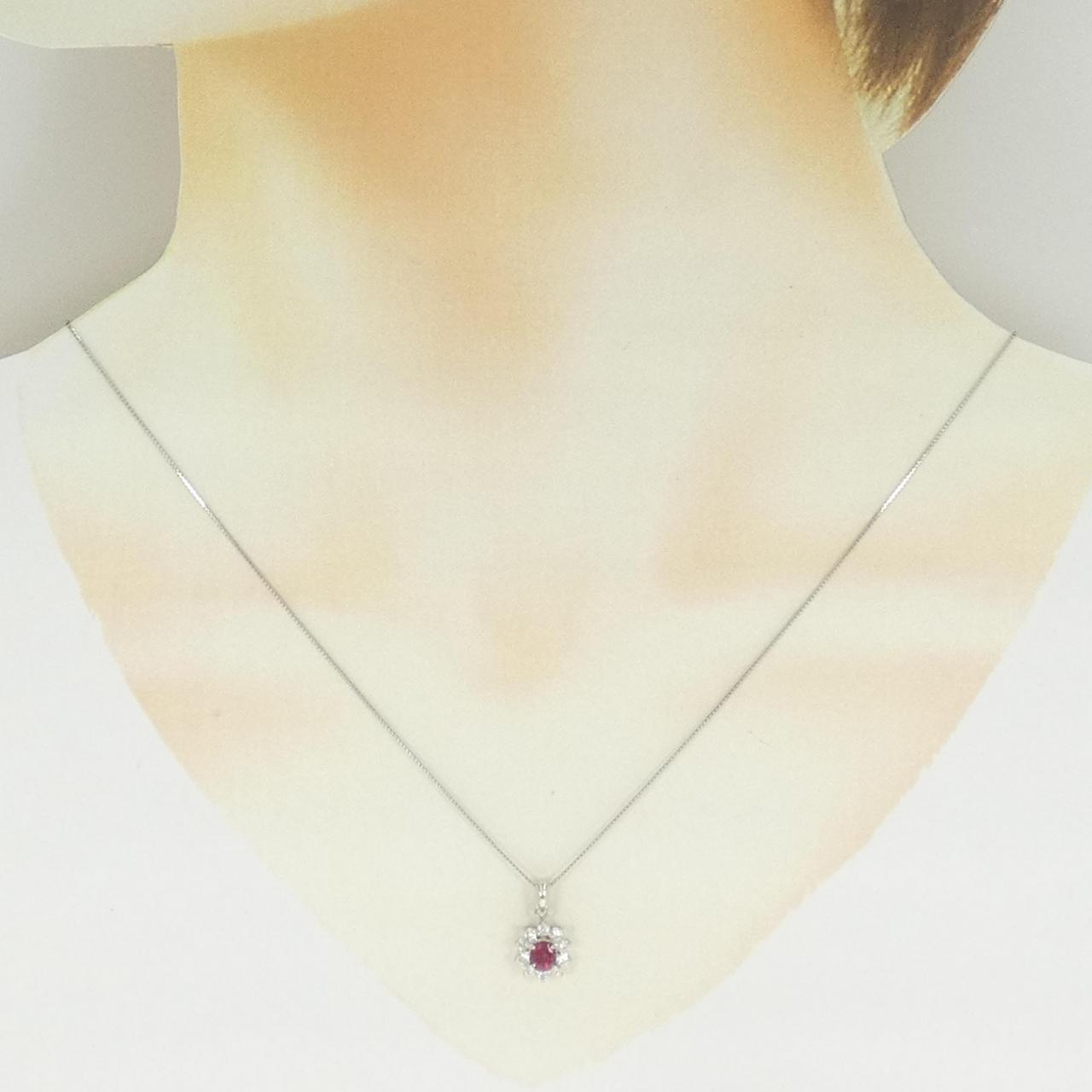 PT900/PT850 ルビー ネックレス