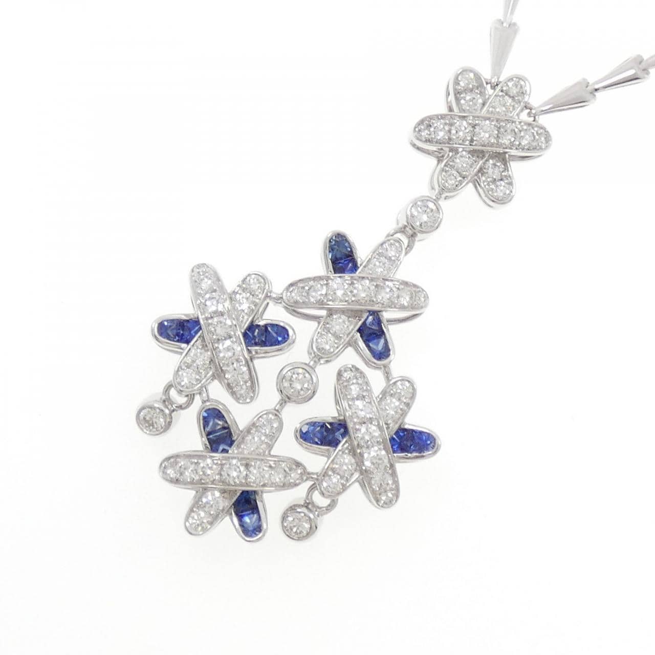 ジュネ フラワー サファイヤ ネックレス 0.89CT