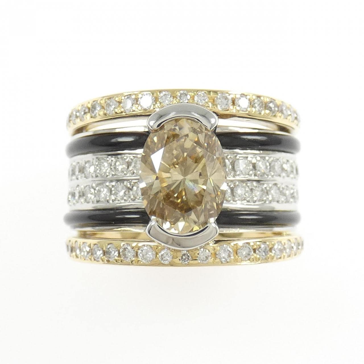 K18YG/PT900 ダイヤモンド リング 2.298CT