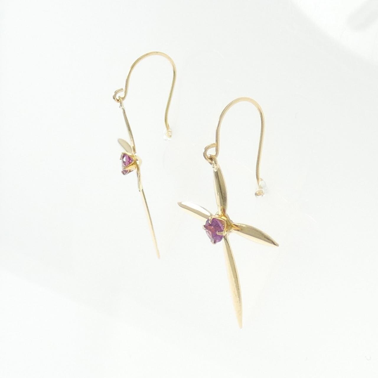 K18YG ガーネット ピアス