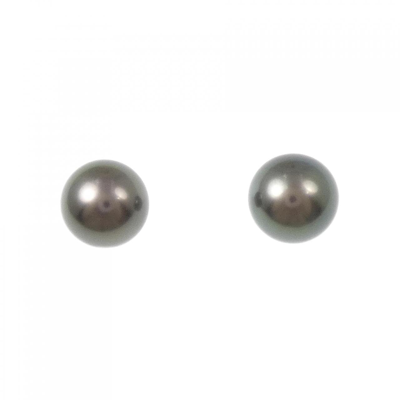 K14WG 黒蝶パール ピアス 9.6mm