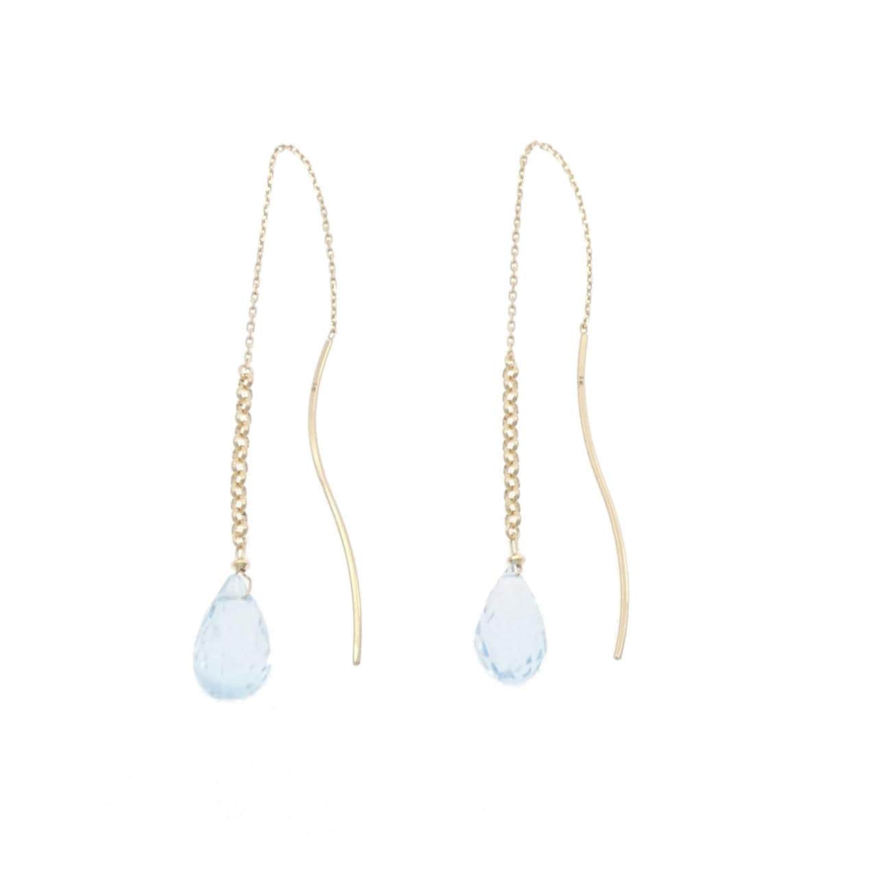 K18YG Blue Topaz Earrings 4.80CT