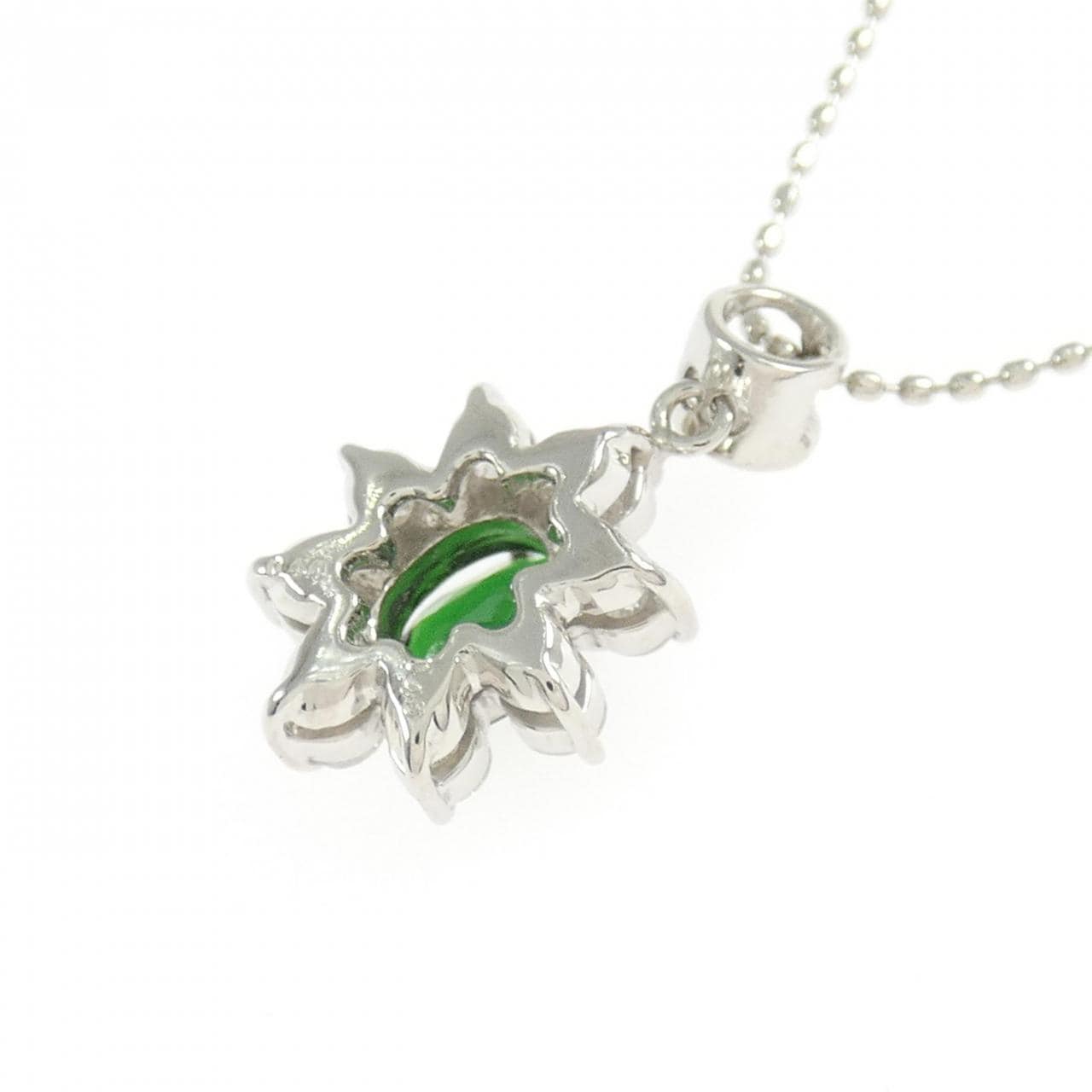 PT900/PT850 グリーンガーネット ネックレス 0.44CT