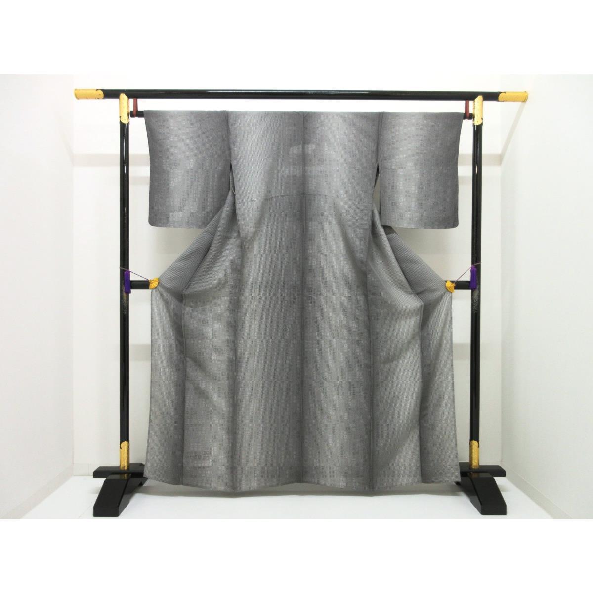 【未使用品】単衣　竪絽織小紋