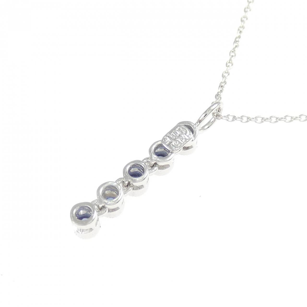 K18WG サファイヤ ネックレス 0.15CT