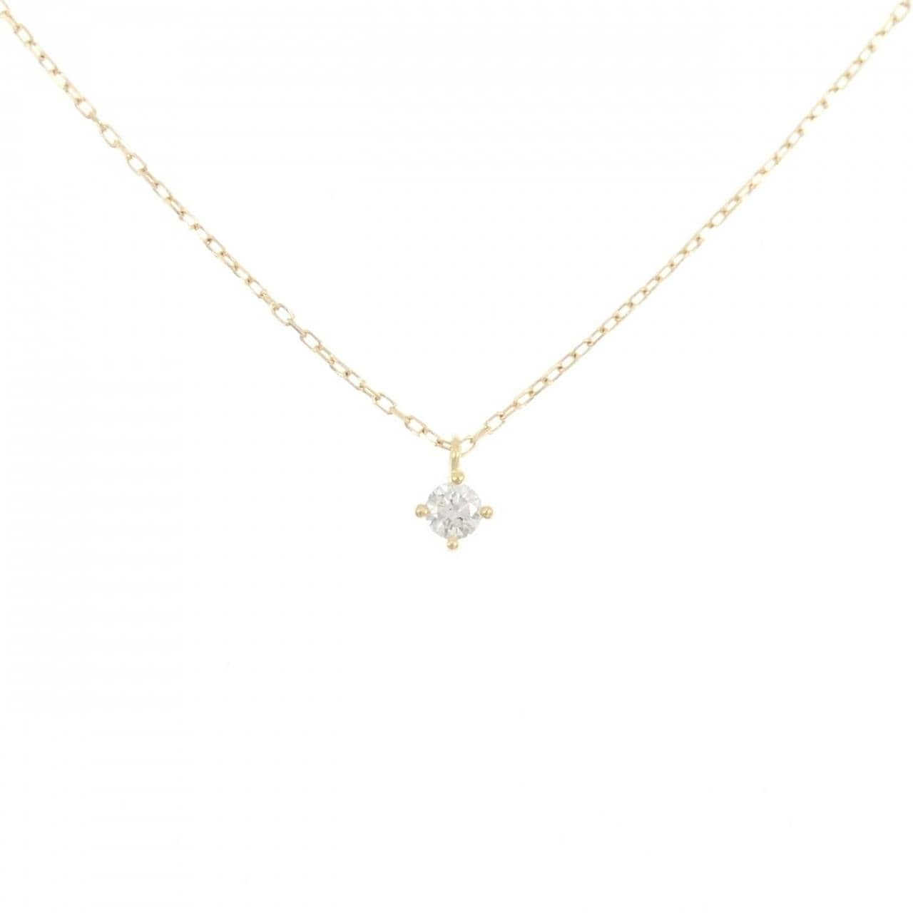 K18YG ソリティア ダイヤモンド ネックレス 0.10CT