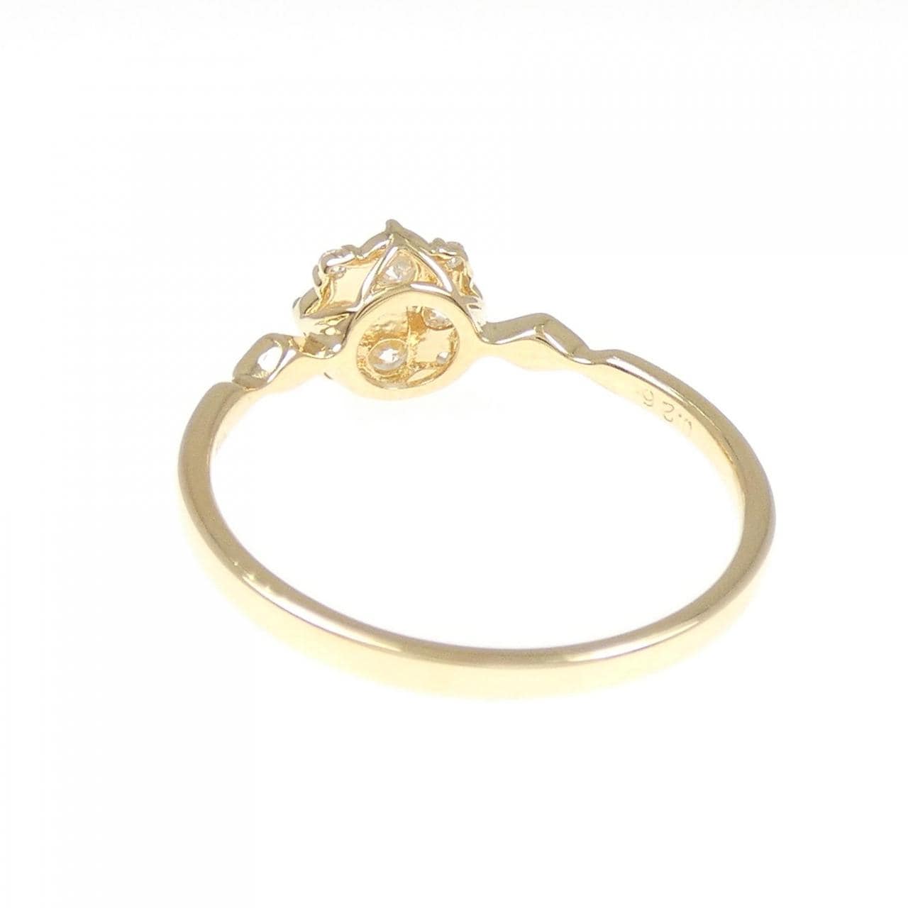 K18YG フラワー ダイヤモンド リング 0.26CT