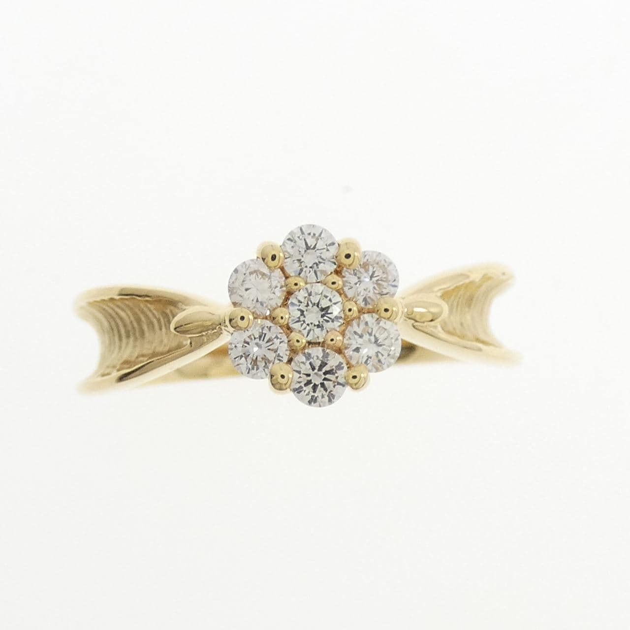 K18YG フラワー ダイヤモンド リング 0.31CT