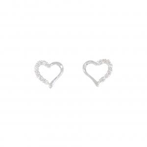 【新品】K18WG ハート ダイヤモンド ピアス 0.20CT