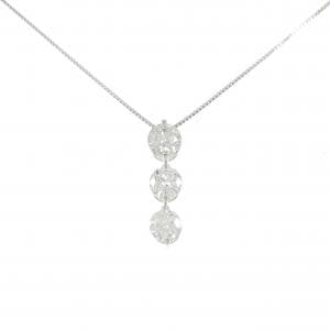PT900/PT850 スリーストーン ダイヤモンド ネックレス 2.00CT