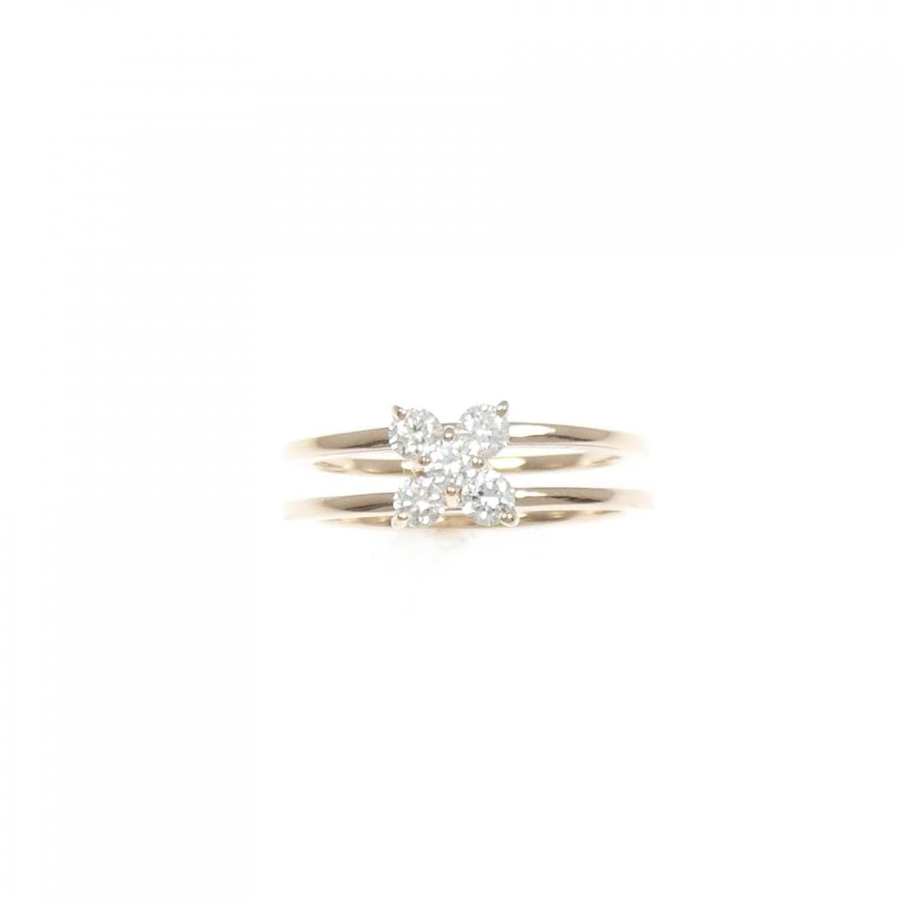 K18PG フラワー　ダイヤモンド リング 0.33CT