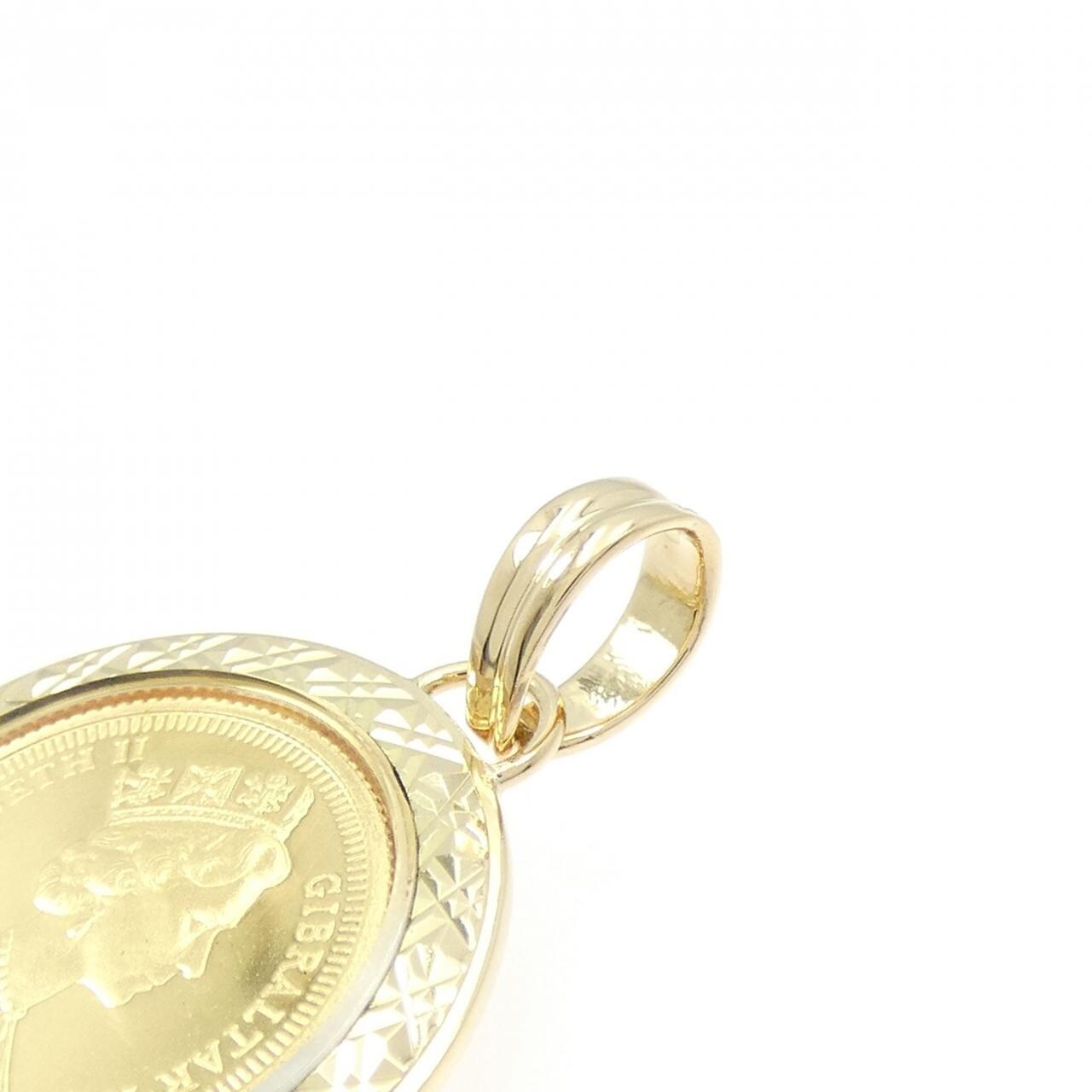 K18YG(枠) コイン ペンダント