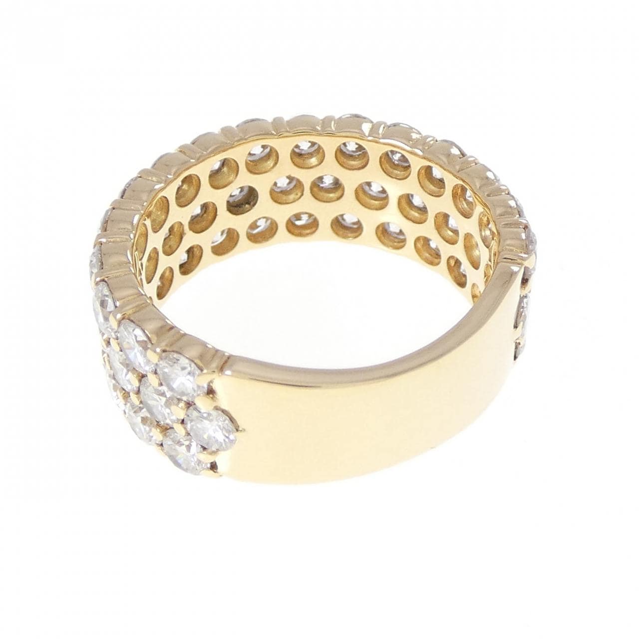 K18YG パヴェ ダイヤモンド リング 2.96CT