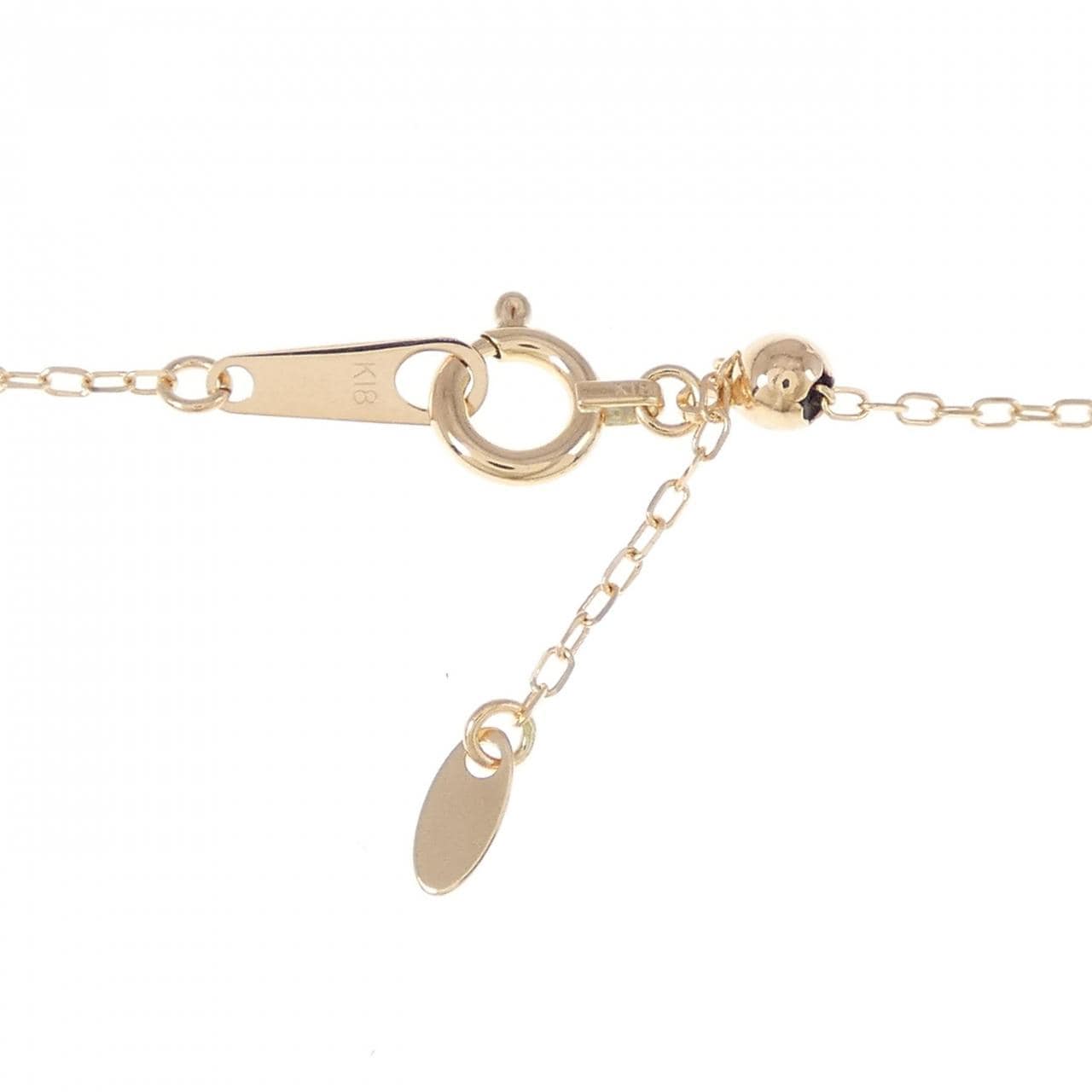 K18PG フラワー ダイヤモンド ネックレス 0.30CT