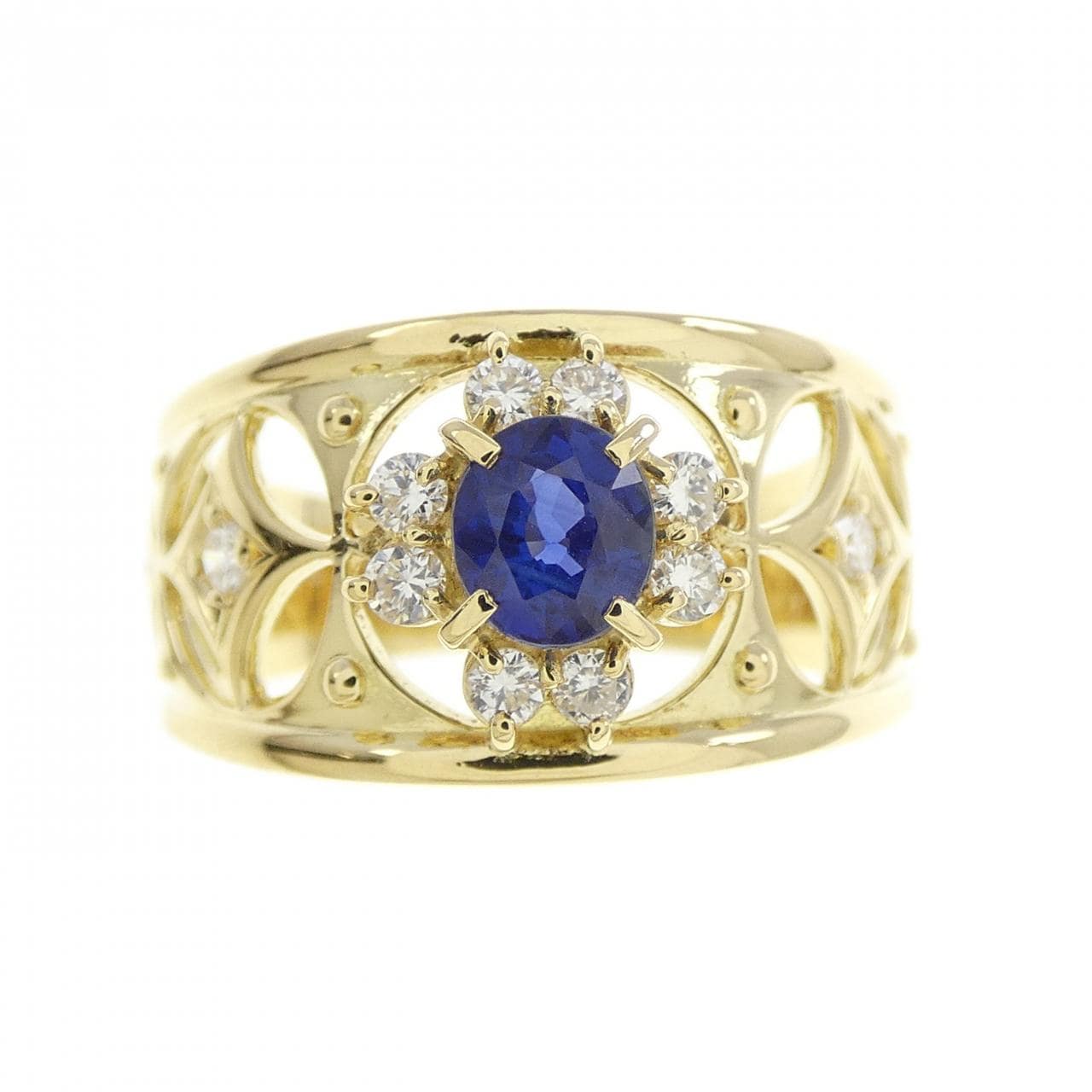 K18YG サファイヤ リング 0.44CT