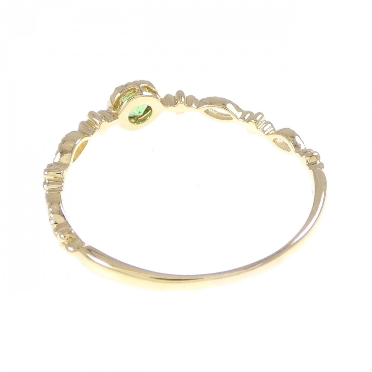 K18YG グリーンガーネット リング 0.183CT