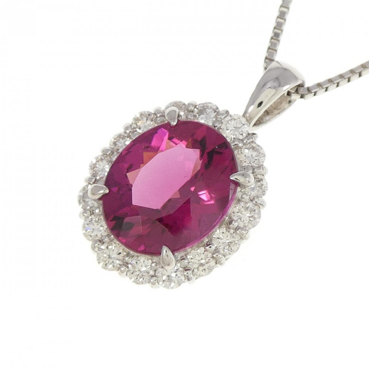 [Remake] PT Rubellite Tourmaline Necklace 4.292CT