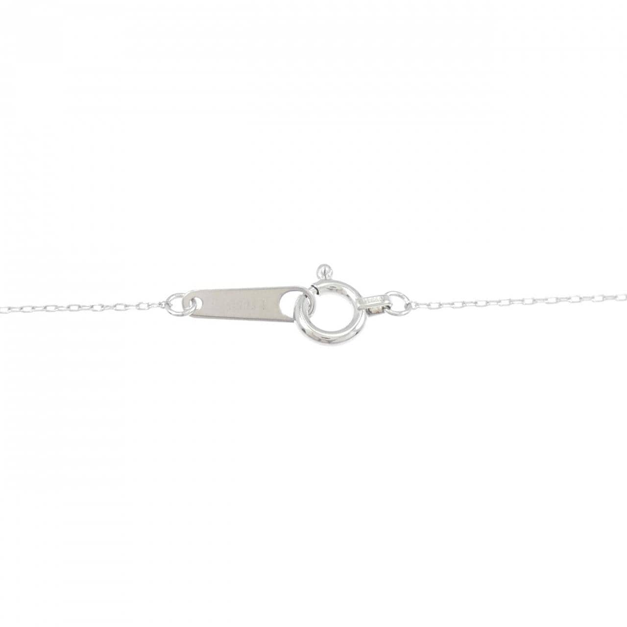 K18WG/PT850 フラワー ダイヤモンド ネックレス 0.35CT