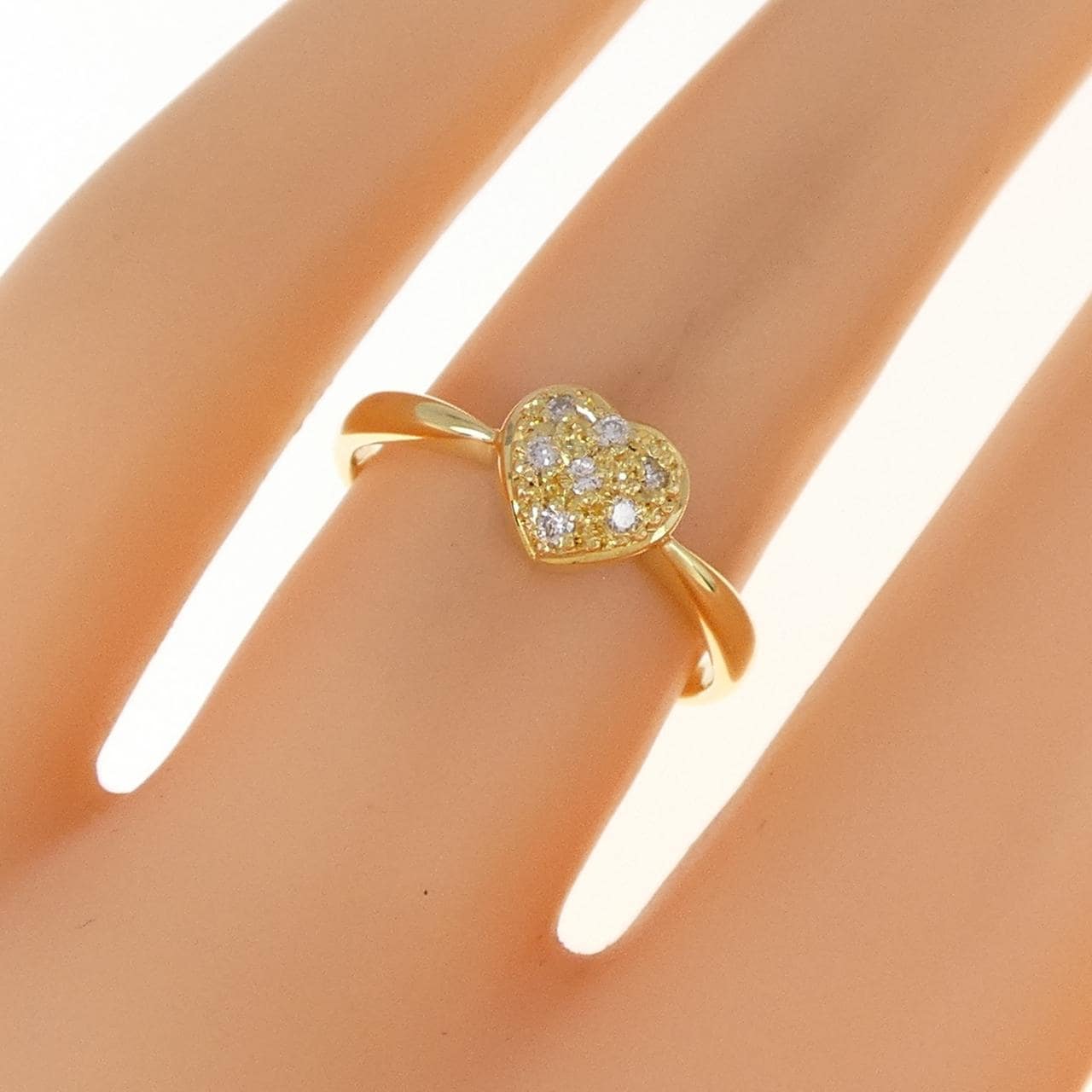 K18YG ハート ダイヤモンド リング 0.07CT