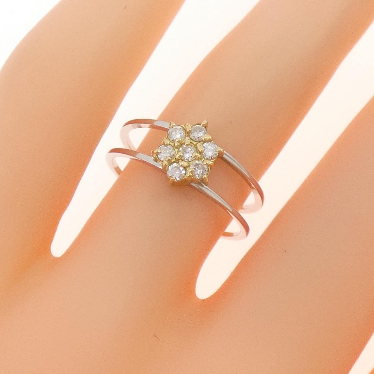 PT900/K18YG ダイヤモンド リング 0.18CT