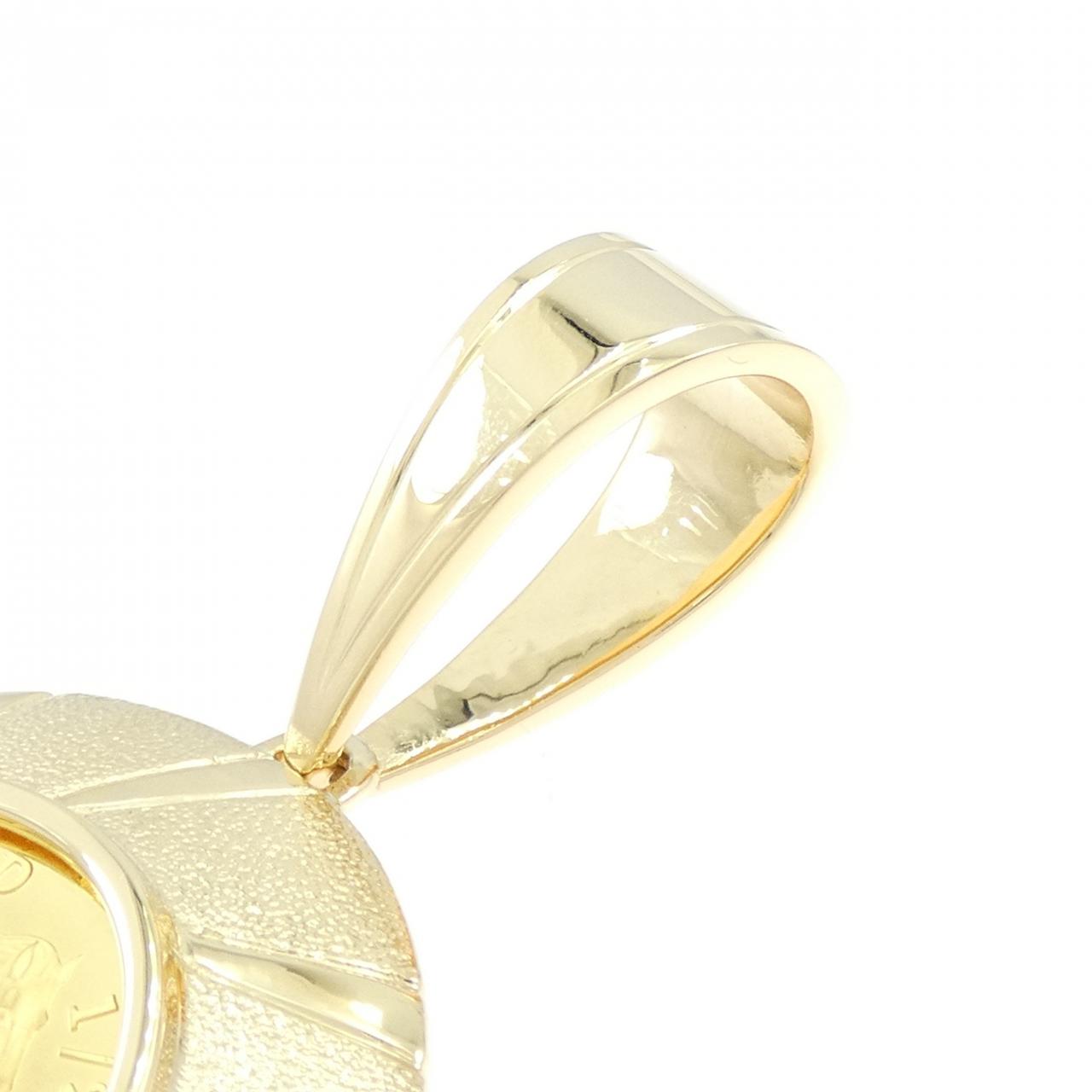 K18YG(枠) コイン ペンダント