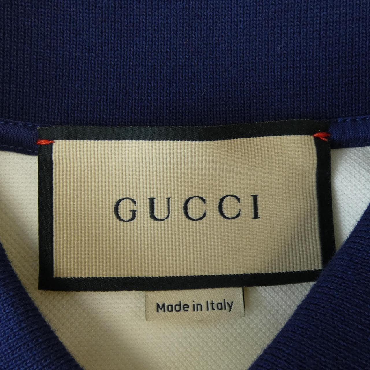 GUCCI網眼條紋領口棉凸紋Polo衫701735 XJELJ Polo衫