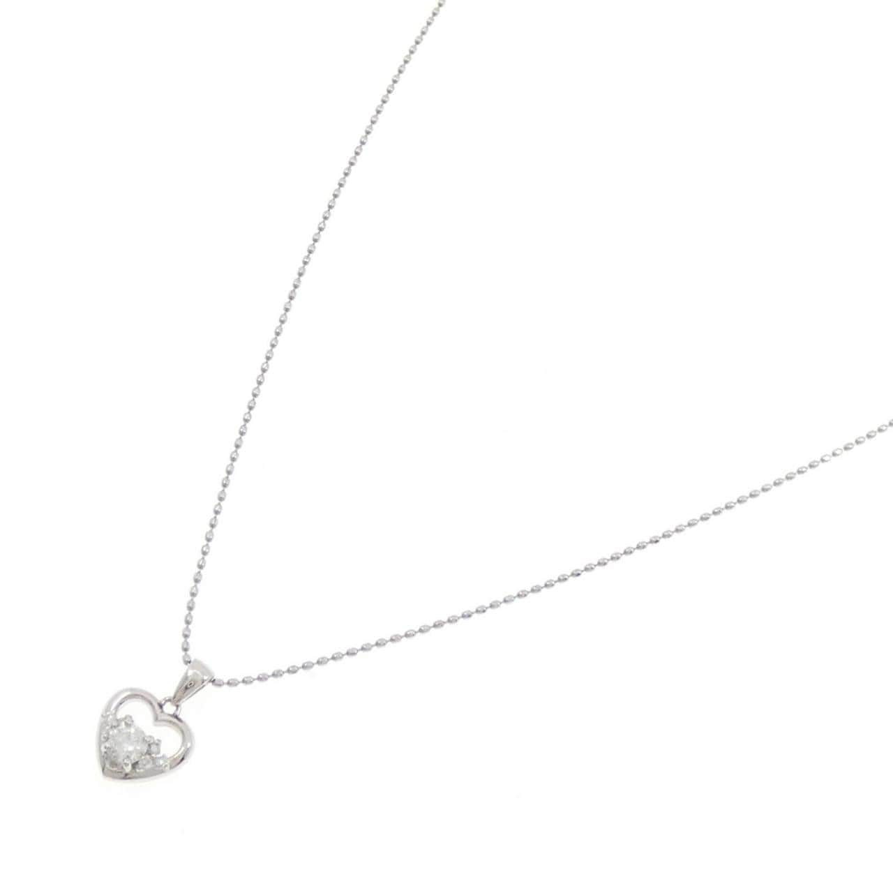 PT900/PT850 ハート ダイヤモンド ネックレス 0.10CT