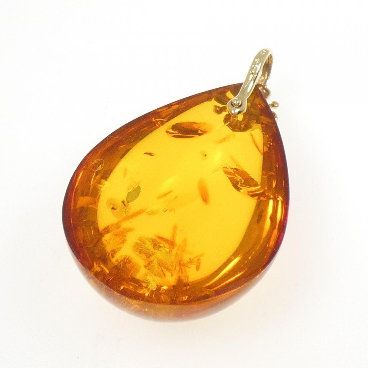 K18YG 琥珀 ペンダント