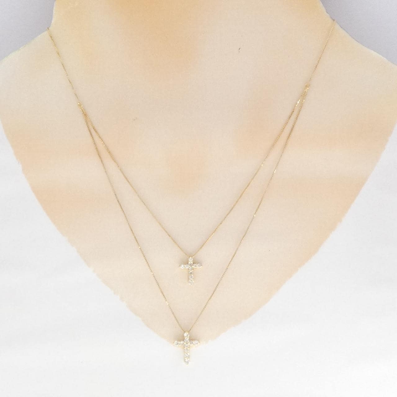 K18YG クロス ダイヤモンド ネックレス 0.2CT