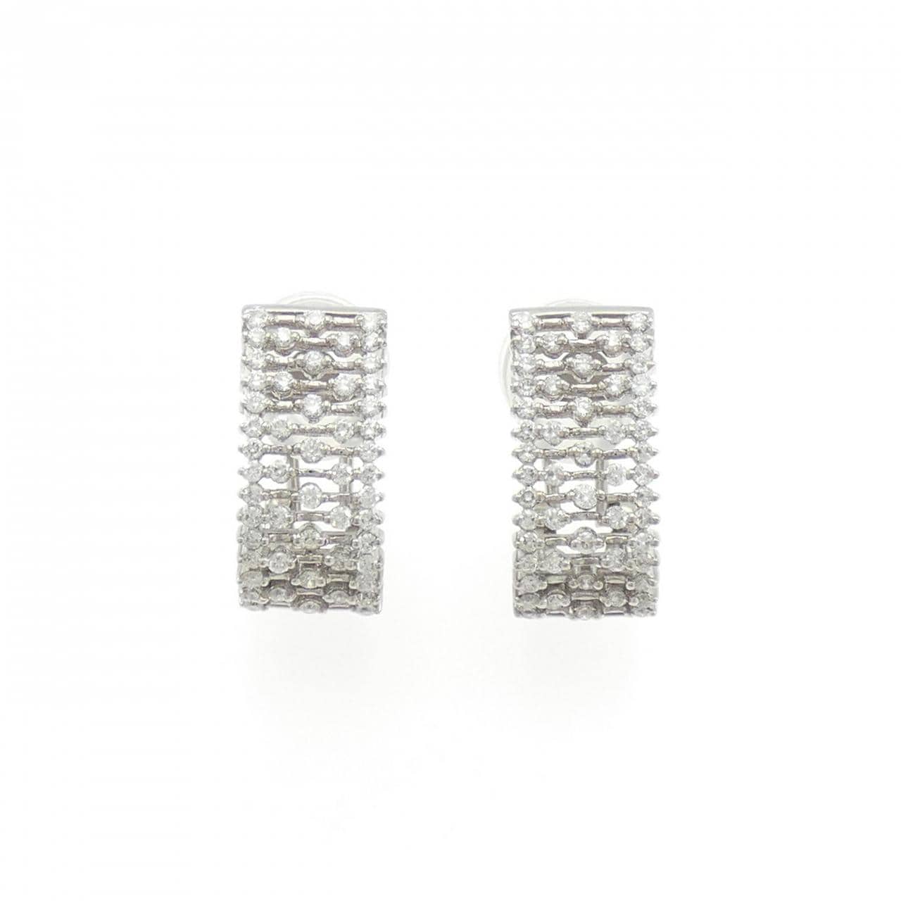 K18WG ダイヤモンド ピアス 1.28CT