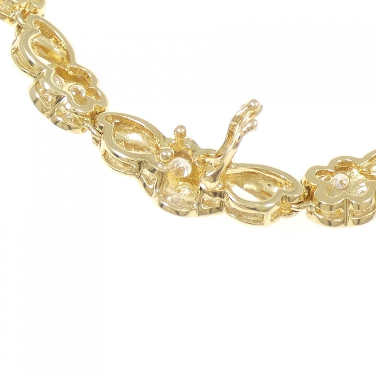 K18YG フラワー ダイヤモンド ネックレス 2.45CT