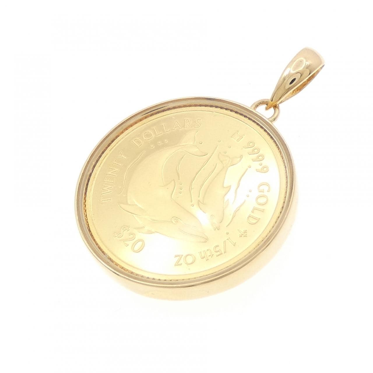 K18YG(枠) コイン ペンダント