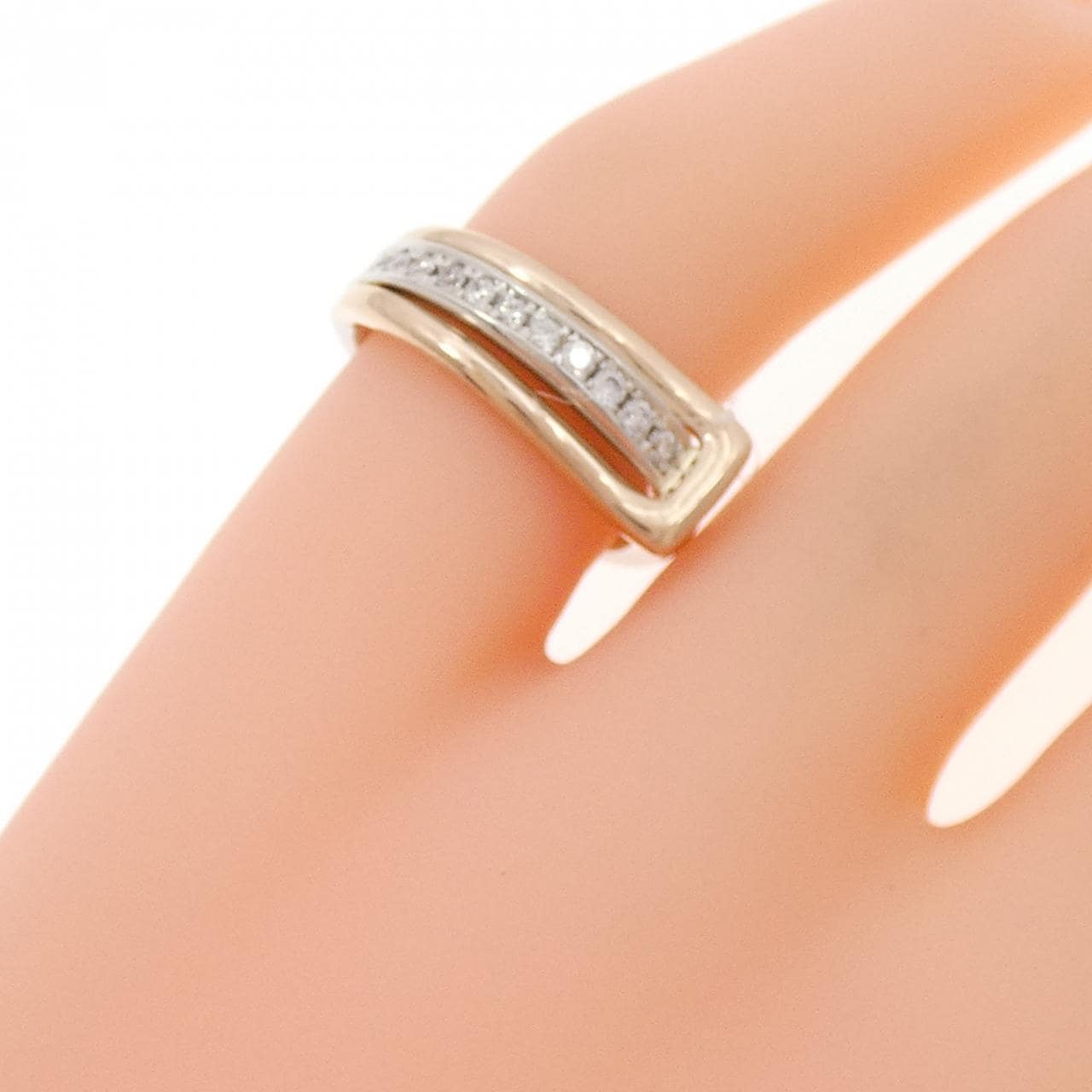 PT900/K18PG ダイヤモンド ピンキーリング 0.11CT